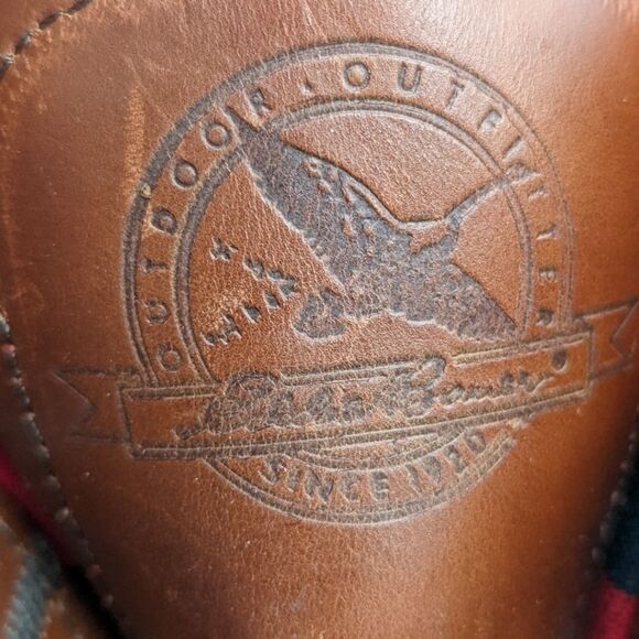 Eddie Bauer Men's Leather Duck Boots w/ Cushioned Red Flannel Inners SZ 11M - Picture 8 of 10